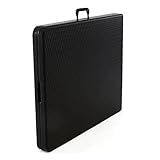 Nexos GM34524 Partytisch Klapptisch Gartentisch Rattan-Optik 180 x 75 cm stabil Esstisch Buffettisch Tragegriff bis 170 kg Metallgestell weiß braun Farbe wählbar (Schwarz) - 7