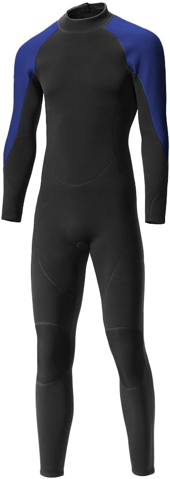 Niksa Men Wetsuit 3/2mm, SBR Neoprene Full Wet Suit YKK Back Zip for Surfing Swimming Diving Water Sports