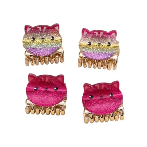 4 Pack Cute Cat Hair Claw Clips Cover