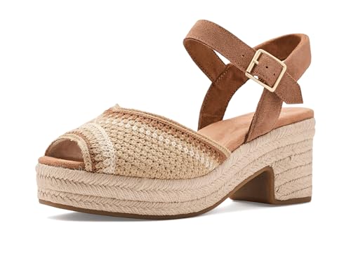 TOMS Isla Peep Toe para mujer, Beige oscuro, 11