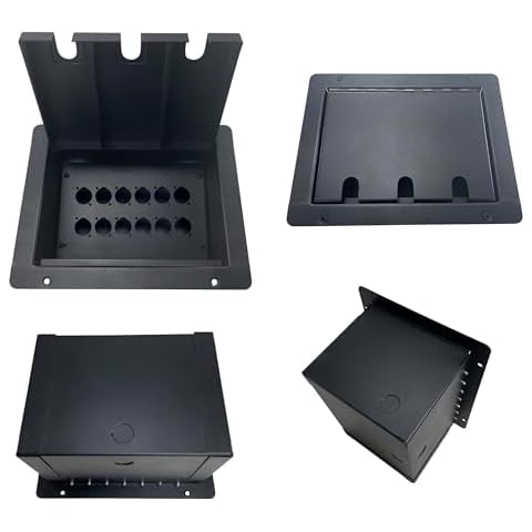 ProSpeakerparts PROCRAFT FPPU-12X-BK Recessed Stage Pocket/Floor Box with 12 ""D Punches Cover