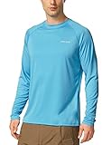 BALEAF Men's Long Sleeve Shirts Lightweight UPF 50+ Sun Protection SPF T-Shirts Fishing Hiking Running Blue Size XL