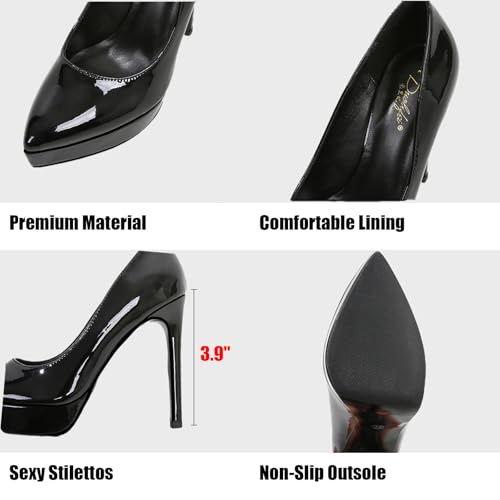Women's Genuine Leather Ultra-High Skinny Heel Platform Pumps Sexy Pointed Toe Slip On Dress Stiletto Pumps for Wedding Party Gala2