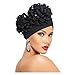 Ladies' Floral Headscarf Hat, Fashionable Nail Drill Space Cotton Toe Cap(White)