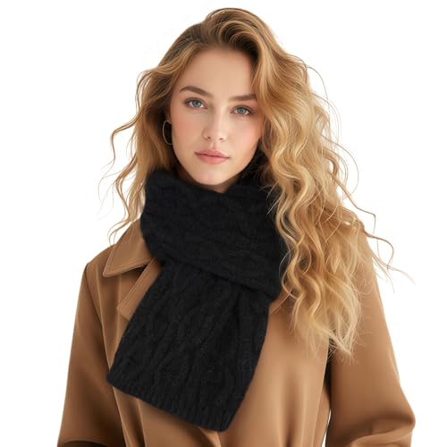 Womens Scarf Fashion Long Knitted Winter Warm Scarf For Women Gifts Black
