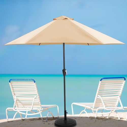 Aliceset 4 Pcs 8.7ft Umbrella Replacement Canopy 8 Ribs Outdoor Patio Umbrella Replacement Waterproof Sun Resistan for Outdoor Table Pool Garden Market Yard(Khaki) - Thumbnail 5