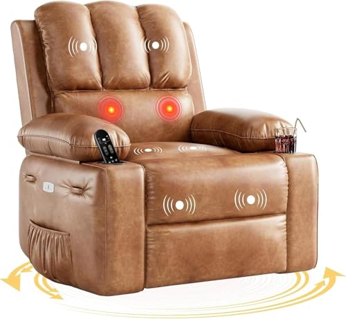 Sillón reclinable plegable cuero marrón oscuro