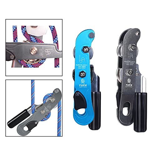 Image of Rocky Climbing Gear Ascender Rappelling Descender for 9-12MM Rope Blue| Carabiners & Hardware| Caving | Outdoor Sports |Sporting Goods