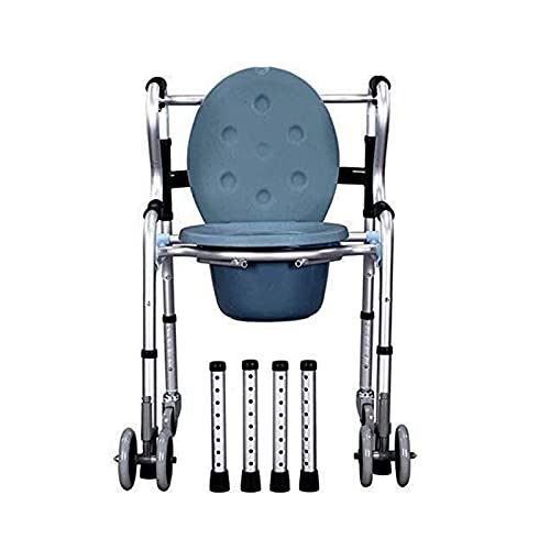 Aintap Chaise d'aisance Mobile réglable avec roulettes et Support à Quatre Pieds