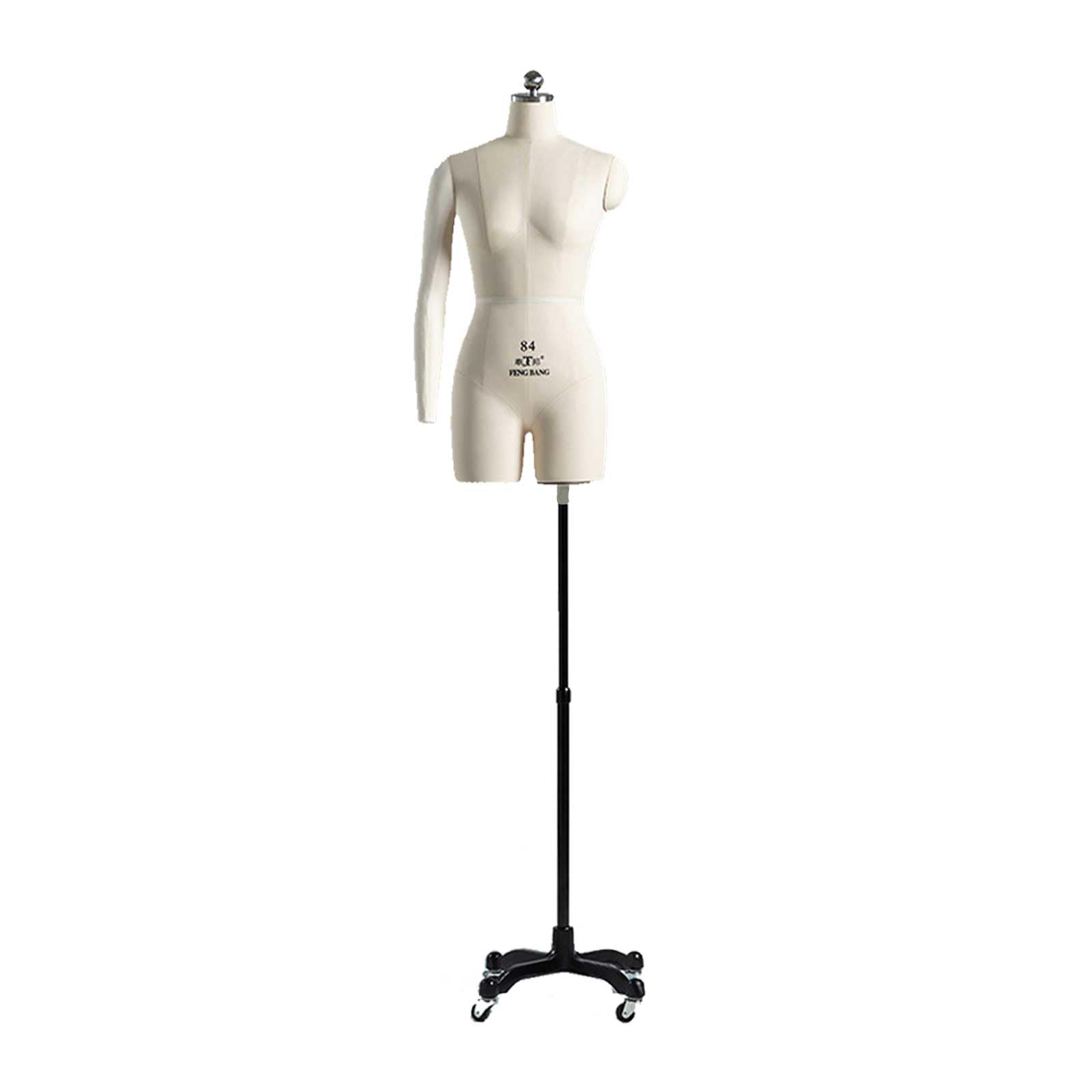 Kleiderpuppe mit beweglichem Rollfuß für Kleidung und Schmuck, ideal zum Nähen, Beige