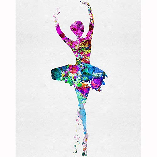 Bailarina Cuadros Numeros Pinturas 15.6x19.5 Pulgadas Cuadro Pintar con Numeros Adulto para Niños Adultos Principiantes, Kit de Pintura Acrílica DIY(Sin Marco)