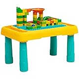 【Amplio espacio para jugar】 Gracias al gran tablero de doble cara, los niños pueden comer, pintar y jugar con bloques de construcción. Los juguetes también se pueden guardar de forma ordenada en el espacio de almacenamiento.