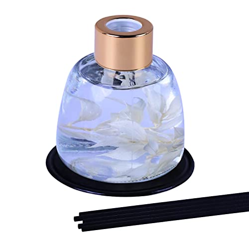 Reed Diffuser Mini Flower Reed Diffuser 120ml 1 Pack Fragrance Decor for Cars Cubicles, Small Rooms and Home, Diffuser Oil Sticks Gift Set,Fragrance and Gifts ,Great Deals (Sandalwood Vanilla)