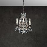 Schonbek Signature 3769-51, Renaissance 5 Light 14.5in x 19in Chandelier in Black with Clear Heritage Handcut Crystals