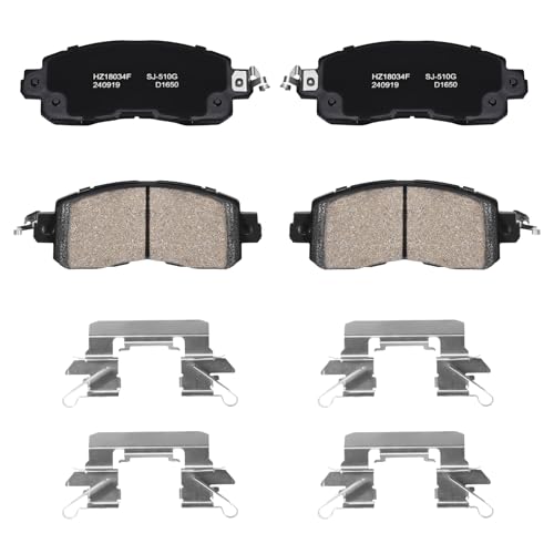 XTHZLP Front Ceramic Brake Pads HZ1650-Quiet, Low Dust, Long-Lasting, Heat-Resistant Braking Performance Compatible with Altima 2013-2025, Leaf 2014-2018