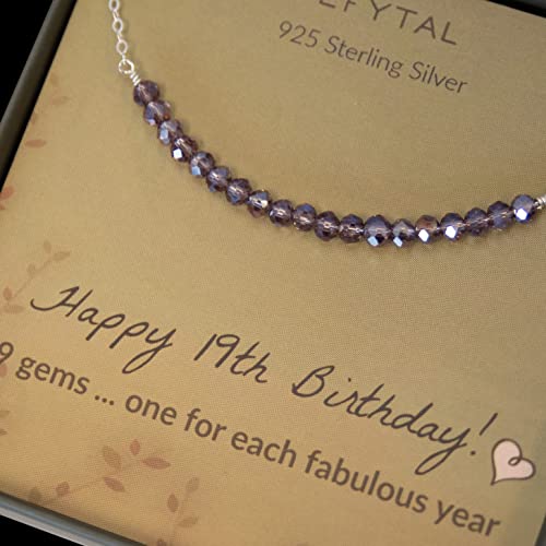 Efytal 19Th Birthday Gifts For Women, Girls Sterling Silver Necklace For Her, 19 Beads For 19 Year Old Girl, Jewelry Gift Idea #TOP4