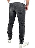 Reslad Dżinsy spodnie dresowe o wyglądzie dżinsu, męskie spodnie slim fit, spodnie męskie RS-2073, czarny, L