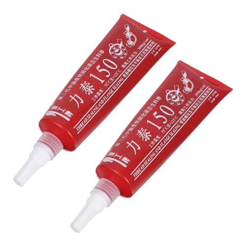Zerodeko Pipe Thread Sealant Paste High Temperature Thread Sealing Adhesive 2pcs for Plastic Material, Red Color Reduces Threaded Joints and Metal Joints, Industrial and Plumbing Use