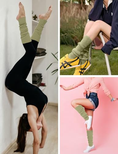 Image of v28 Women Warm Leg Warmers 80s Retro Party Costume Knit Ballet Neon Long Socks
