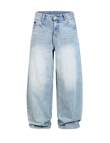 Aelfric Eden Washed Baggy Jeans Wide Leg Pants for Women Men Straight Leg Casual Loose Unisex Streetwear Y2K Denim Jeans