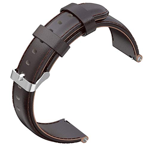 UKCOCO Compatível com pulseira Fósssil Gen 4 de 22 mm - pulseira de relógio de couro com fivela de m