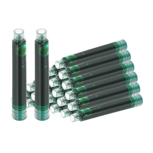 PATIKIL 24 Piezas De Recambios De Tinta Para Pluma Estilográfica Diámetro De Orificio De 3.4 Mm Cartuchos De Tinta Verde Oscuro Cartuchos Recambiables Estándar Internacional Para Escritura