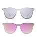 Produktbild JIMHALO Randlos Sonnenbrille Ein Stück Spiegel Reflektierend Brille 2 Stück Für Damen Herren(Silber&Rosa)