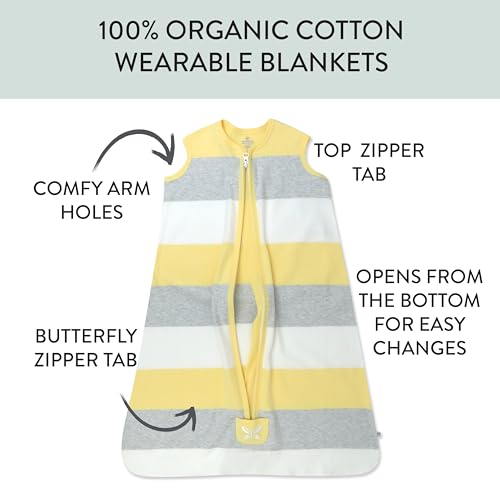 Image of HonestBaby Wearable Blankets Sleeping Bags Swaddle Transition 100% Organic Cotton for Infant Baby Boys, Girls, Unisex