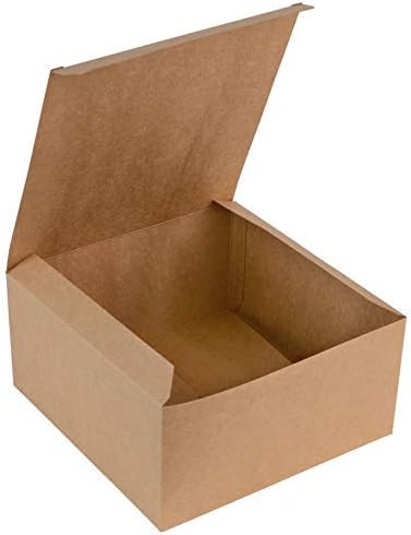 Brown Kraft Gift Box 8x8x4 Inches 10 PACK, Great for All Occasions Boxes for Gifts, Cupcake Box, Cake Box, Craft Box
