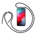 Produktbild ILUXUS Handykette Hülle kompatibel mit iPhone 12 Pro/iPhone 12 Handyhülle, Transparent Silikon Smartphone Necklace Handyhülle mit Band - Hülle Case mit Kette zum umhängen in Grau