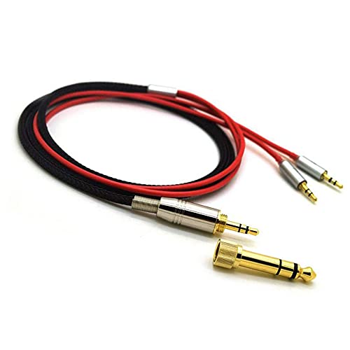 Alever 1.5M�����p�P�[�u�� Hifiman HE400S HE-400I HE560 HE-350 HE1000V2�ɓK���Ă��܂� �w�b�h�t�H��/3.5mm�I�X6.35mm����2X2.5mm�I�X�I�[�f�B�IHiFi�R�[�h