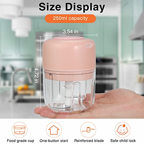 FUHUIM-Mini-Electric-Garlic-Chopper-mini-chopper-food-processor-Fits-for-Cutter-VegetablesMeat-GrinderGarlic-ChooperFruits-MasherSalad-Grinder250ML