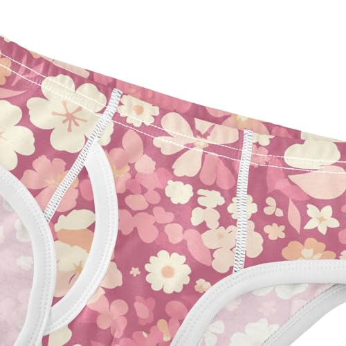 KLL A Pattern Of Flowers Pink Little Boys Comfort Briefs Breathable Children Panties4