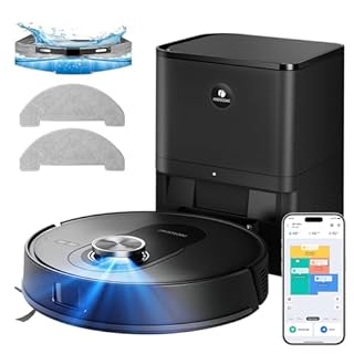 Proscenic Q8 Max+ Robot Aspirapolvere Lavapavimenti con Mappatura 8000Pa, 200 min, Evitamento Automatico Degli Ostacoli, Robot aspirapolvere con WiFi/Alexa/App, per Tappeti/Pavimenti/Peli