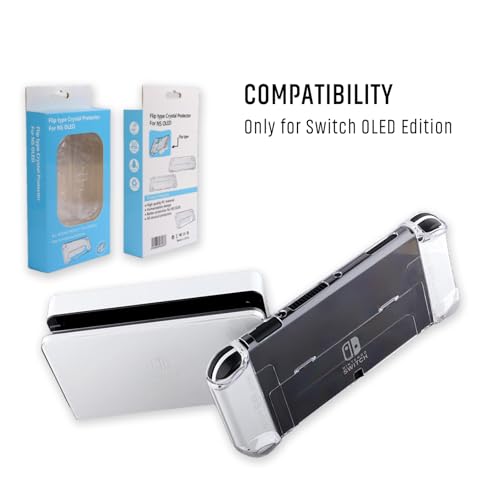 Oniartasy Transparent PC Case for Nintendo Switch OLED Edition - Shockproof Cover with Enhanced Heat Dissipation & Anti-Scratch & Ergonomic Grip & Dock-Compatible & Kickstand by Oniartasy - Image 7