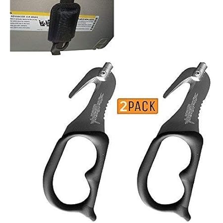 StatGear SuperVizor XT Auto Emergency Rescue Escape Tool - Seatbelt Cutter & Window Glass Breaker Hammer Survival - Mounts Right to Your Sun-Visor! Pack of 2