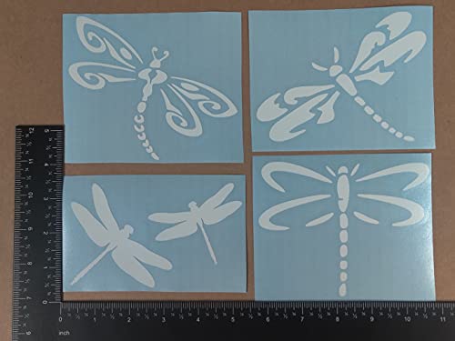 Image of Dragonfly Decals 4 Pack (White, Large ~5 inch)