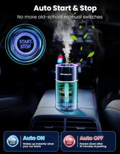 Image of TECXERLLON Smart Car Air Freshener Diffuser with Star Light, 120ml -Cologne