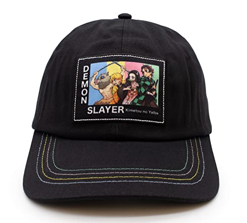 Demon Slayer 4 Panel Cap | Anime Hats, Baseball Hats, Snapback Hats, Anime Merch, Anime Gifts Black (4 Panel)