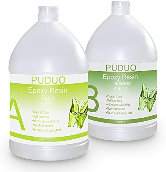 Epoxy Crystal Clear Art 2 Gallon Kit for Coating, Casting, Resin Art, Jewelry, Tabletops, Bar Tops, Live Side Tables, Fast Cure 2 Part Epoxy Casting Resin Kit