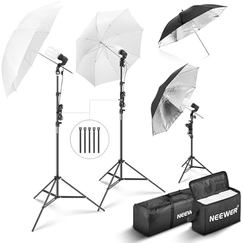 NEEWER 600W Studio Lighting Kit with Umbrellas Cover