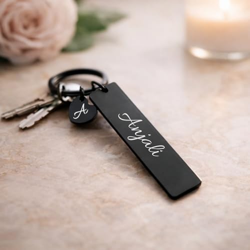 Image of Premium Customized Metal Keychain | Personalized Name Engraved Keychain for Car & House Keys | Stylish Stainless Steel Gift for Men & Women