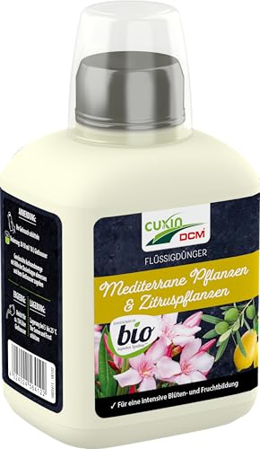 CUXIN DCM Flüssigdünger Mediterrane Pflanzen & Zitruspflanzen Bio - NPK-Dünger - Kübelpflanzen - Fruchtbildung - organisch - für kräftiges Wachstum - 400 ml