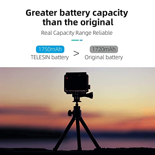 Image of TELESIN Battery for GoPro Hero 10 /9 Camera with 1750mAh Rechargeable Battery (1 x Charger & 3 x Battery)