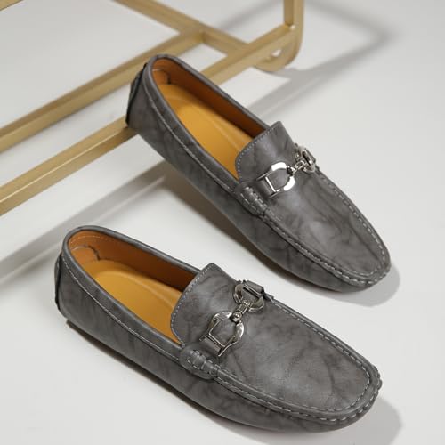 Men's Genuine Cowhide Leather Business Loafers Work Casual Flats Lightweight Penny Style Slip On Walking Shoes Slip On Dress Shoes for Men2