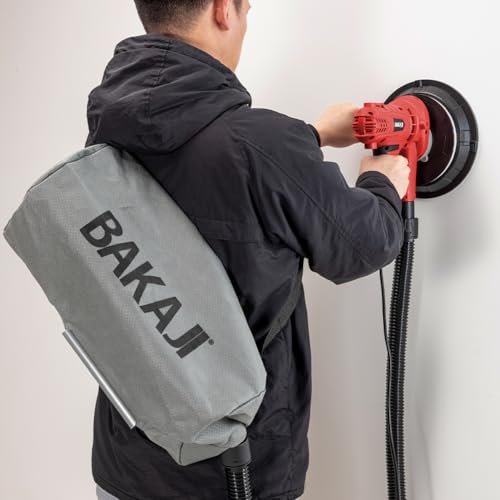 Bakaji Levigatrice Muro Soffitto Pieghevole Carteggiatrice Giraffa Cartongesso Aspirazione Polvere Automatica con Luce a LED Asta Telescopica e 6 Dischi Abrasivi (Manuale con Sacco 900W) - 6