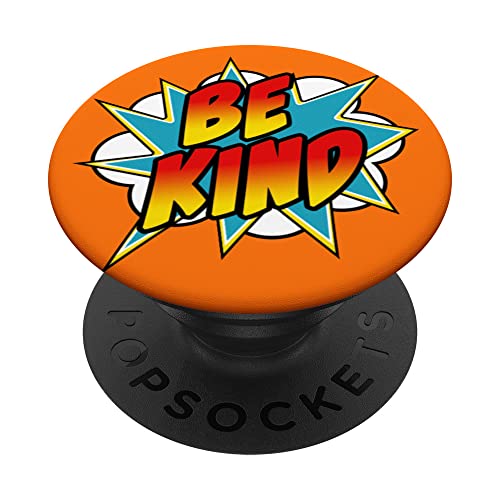 Día de la unidad | Anti bullying Be Kind Comic Style Naranja PopSockets PopGrip Intercambiable