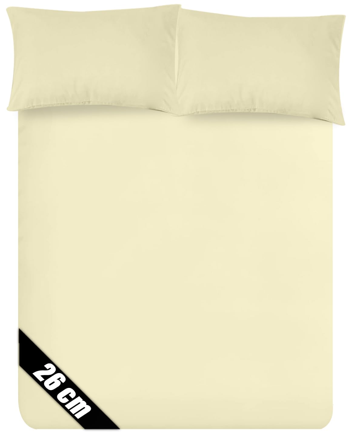 Sunshine Comforts Microfiber Fitted Sheets Breathable, Anti Wrinkle 26cm Deep Pocket Bed Sheets Double Bedding & Linen-Cream Bedding Double 137 X 190 CM Double Fitted Sheet