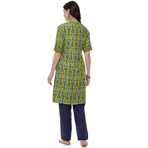 Image of Rangriti Grey Liva Straight Kurta for Women