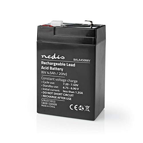 Batería de plomo-ácido Nedis 6V 4500 mAh recargable para componentes electrónicos 3
